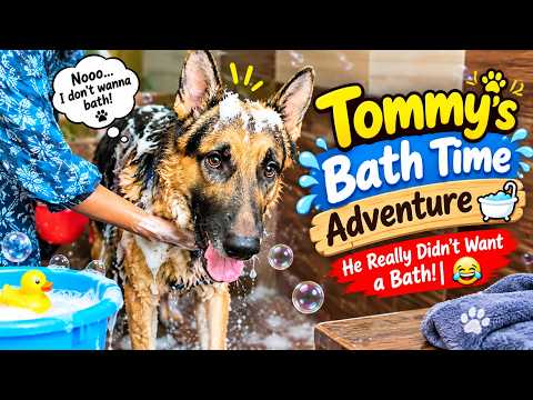 Tommy’s Bath Time Adventure 🛁🐶 | He Really Didn’t Want a Bath! 😂
