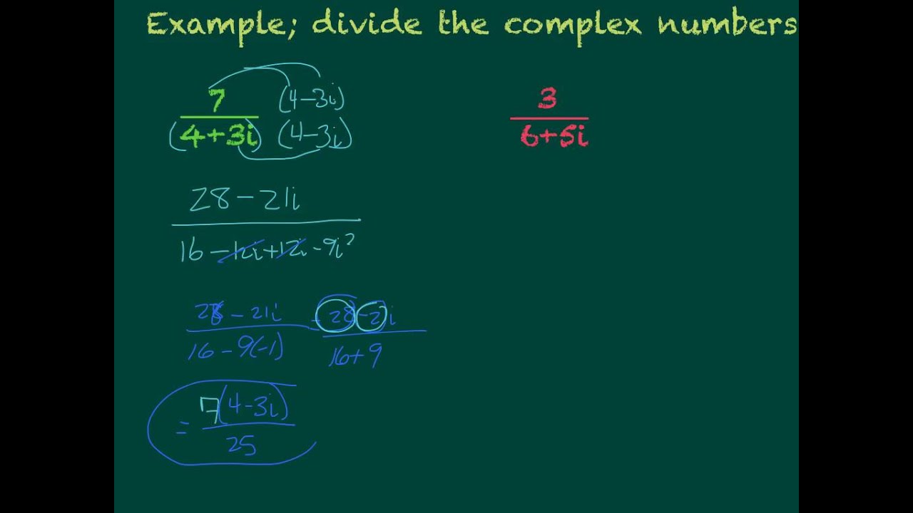 Conjugates and Dividing Complex Numbers YouTube