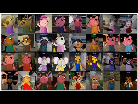 All Jumpscares | Roblox Piggy Old Vs New Skins (WAVE 1+2)