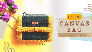 Plastic Canvas Coach Bag | Membuat Tas Cantik untuk Kondangan | Ide Tas Handmade