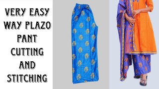 Very Easy Way Plazo Pant Cutting & Stitching /Straight Pant Cutting