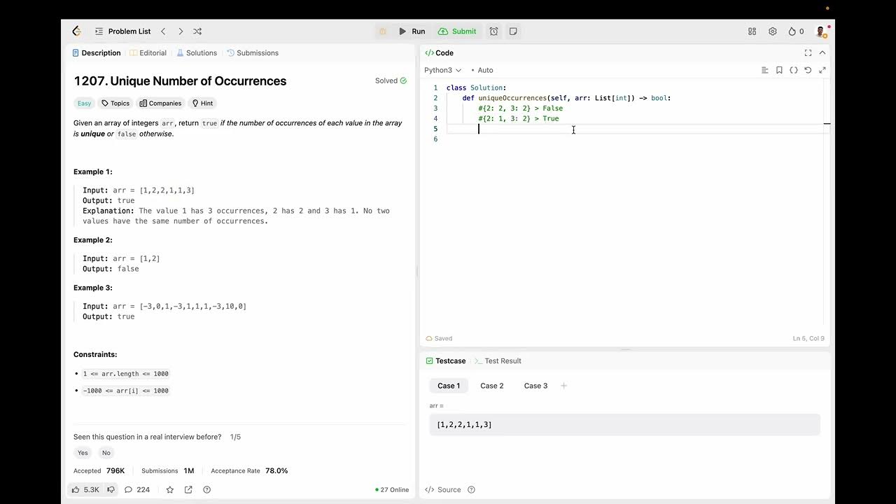 Unique Number Of Occurences - YouTube