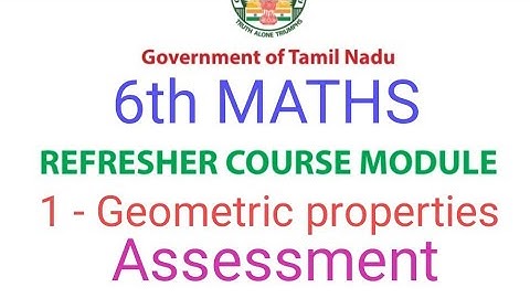 TN Class 6th Maths Refresher Course | Lesson 1 Recognition of geometric properties | Assessment
