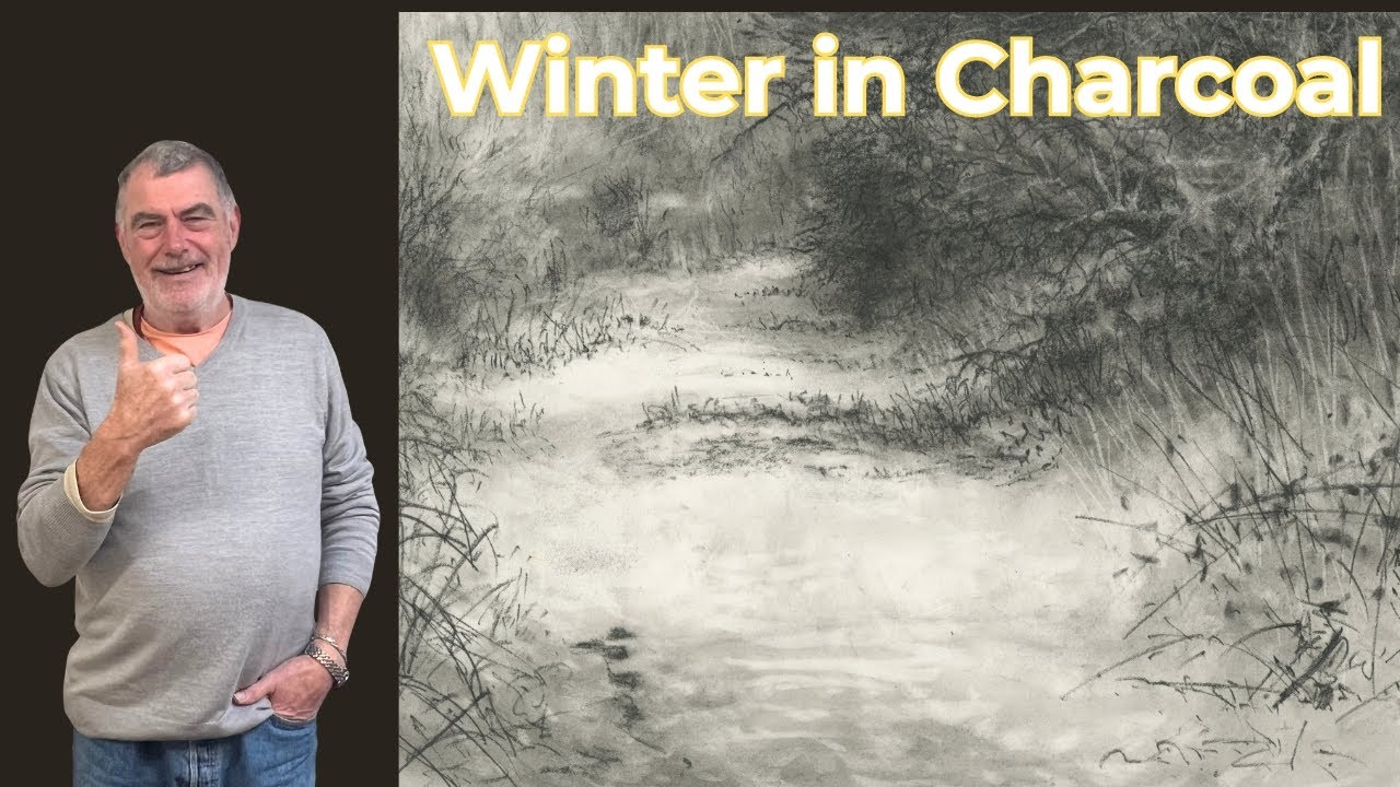 How to Draw using Charcoal - A Winter Scene.