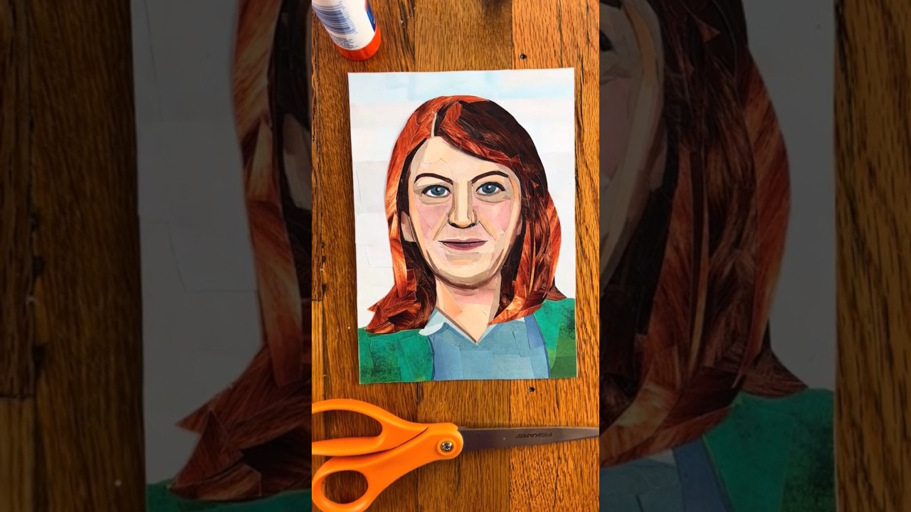 Meredith Palmer (Kate Flannery) collage inspired by The Office and made from upcycled magazines