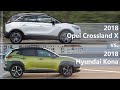2018 Opel Crossland X vs 2018 Hyundai Kona (technical comparison)