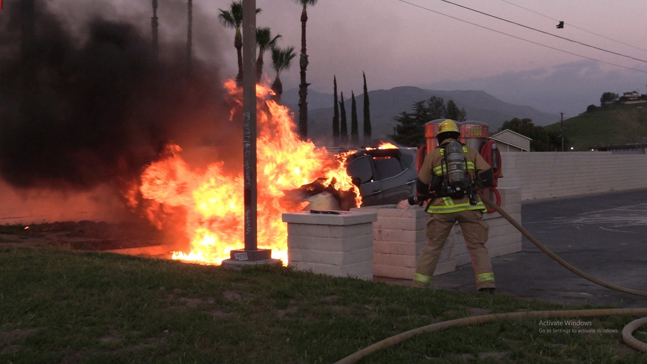 Vehicle Fire In San Bernardino Ca At The Kendall Car Wash Parking Lot- March 9 2026