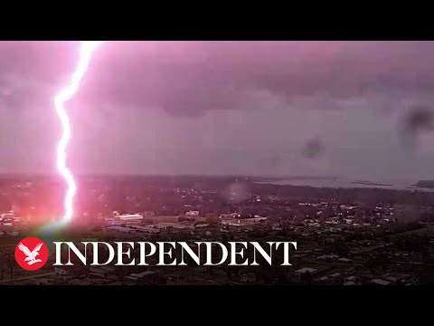 Moment lightning strikes