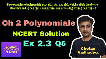 Ex 2.3, Q5 Class 10 Maths, Ncert Solution, Chapter 2 Polynomials