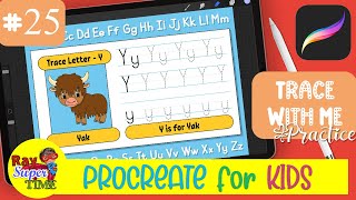 Trace With Me Letter Y ABC Alphabet Fun Tutorial Series for PROCREATE screenshot 4