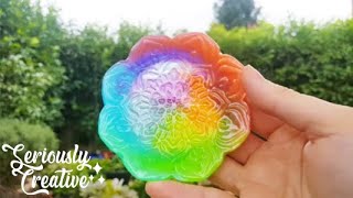 Watch Me Resin #80 | Rainbow Mandala Tray Glow In The Dark | Seriously Creative