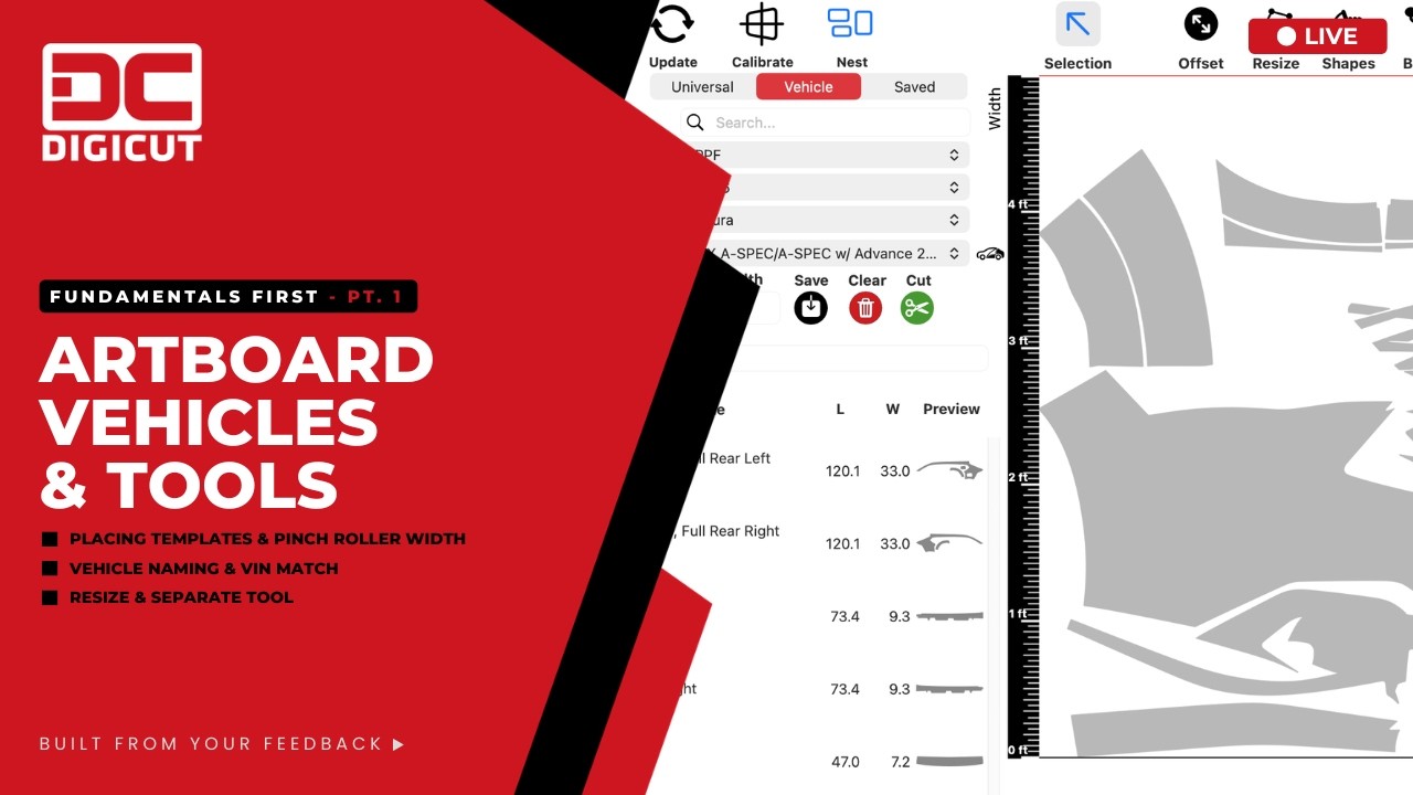 DigiCut Fundamentals First | Pt. 1 — Artboard, Vehicle Selection ...