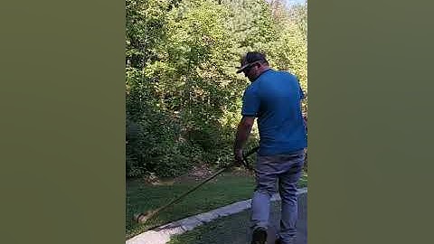 EDGING with a weedeater [STRING TRIMMER] #shorts