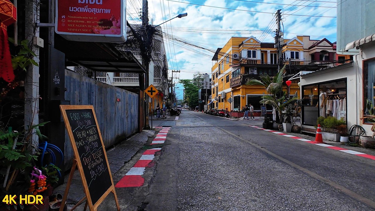 【4K HDR】Chiang Mai Hidden Breakfast Market → Nimman Walk | Real No Music City Life