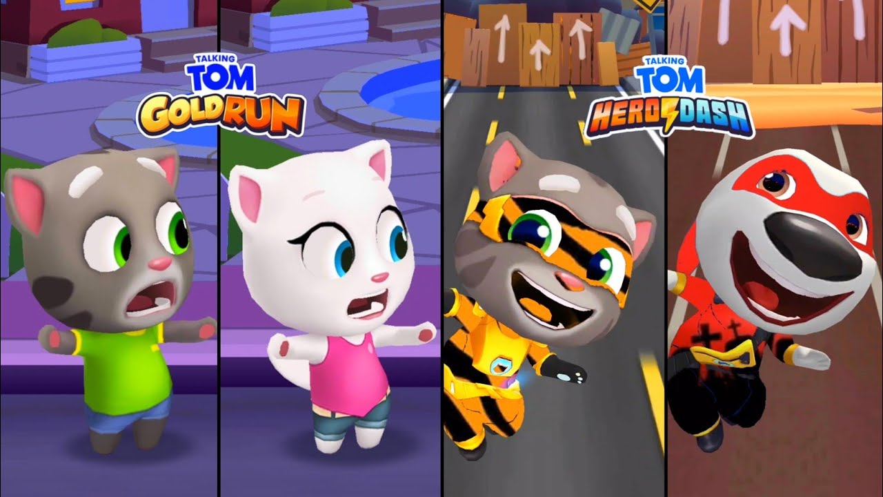 Talking Tom Gold Run Las Vegas Talking Tom, Talking Angela vs Tom Hero Dash Tiger Tom, Shadow Hank