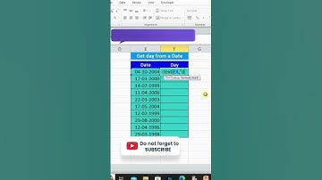 Get day from a date #bitsnbytes #exceltips #exceltricks #shorts #computer #excelshortsvideo