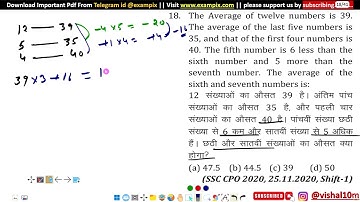 The Average of twelve numbers is 39. The average of the last five numbers is 35, and that of the...
