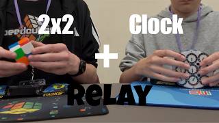 3.58 2x2 + Clock Relay! + 4.34 Team Clock Solve