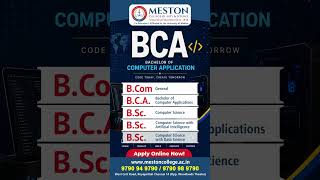 🎓 BCA Admissions Open 2026-27 | Become a Future Developer | Meston College