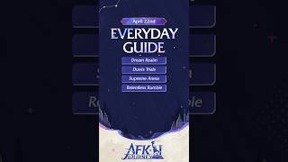 22nd April Guide for #afkjourney | #dreamrealm #duratrials #supremearena #relentlessrumble