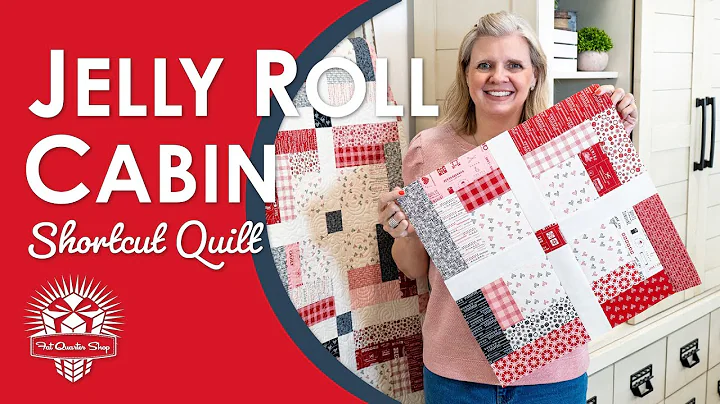 EASY LOG CABIN QUILT! Jelly Roll Cabin 🏠 Shortcut Quilt 📌Save this Jelly Roll Log Cabin Variation!