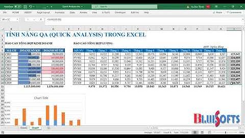 Hướng dẫn sử dụng Quick Analysis trong Excel (QA trong Excel)