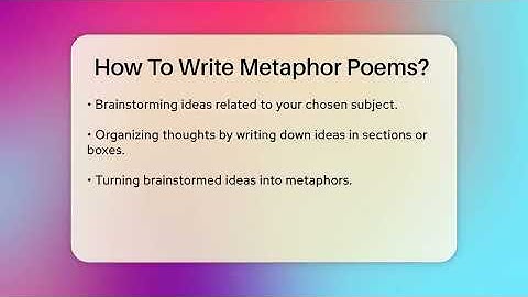 How To Write Metaphor Poems? - Tales And Texts