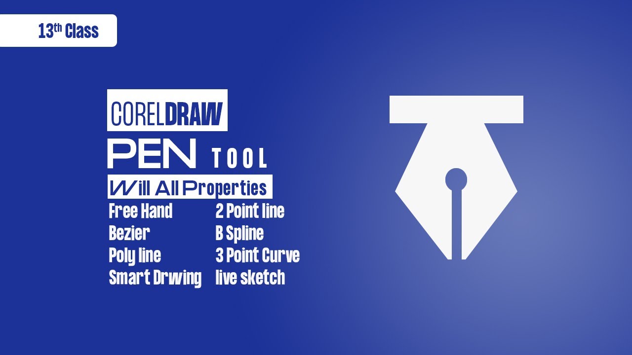 Class 13 Pen tool in Coreldraw| freehand, Bezier, Smart Drawing, Live sketch | Wali Afridi | Artani