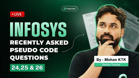 🔴LIVE Infosys Pseudo Code 2024, 2025 & 2026 | Most Recent Questions & Solutions