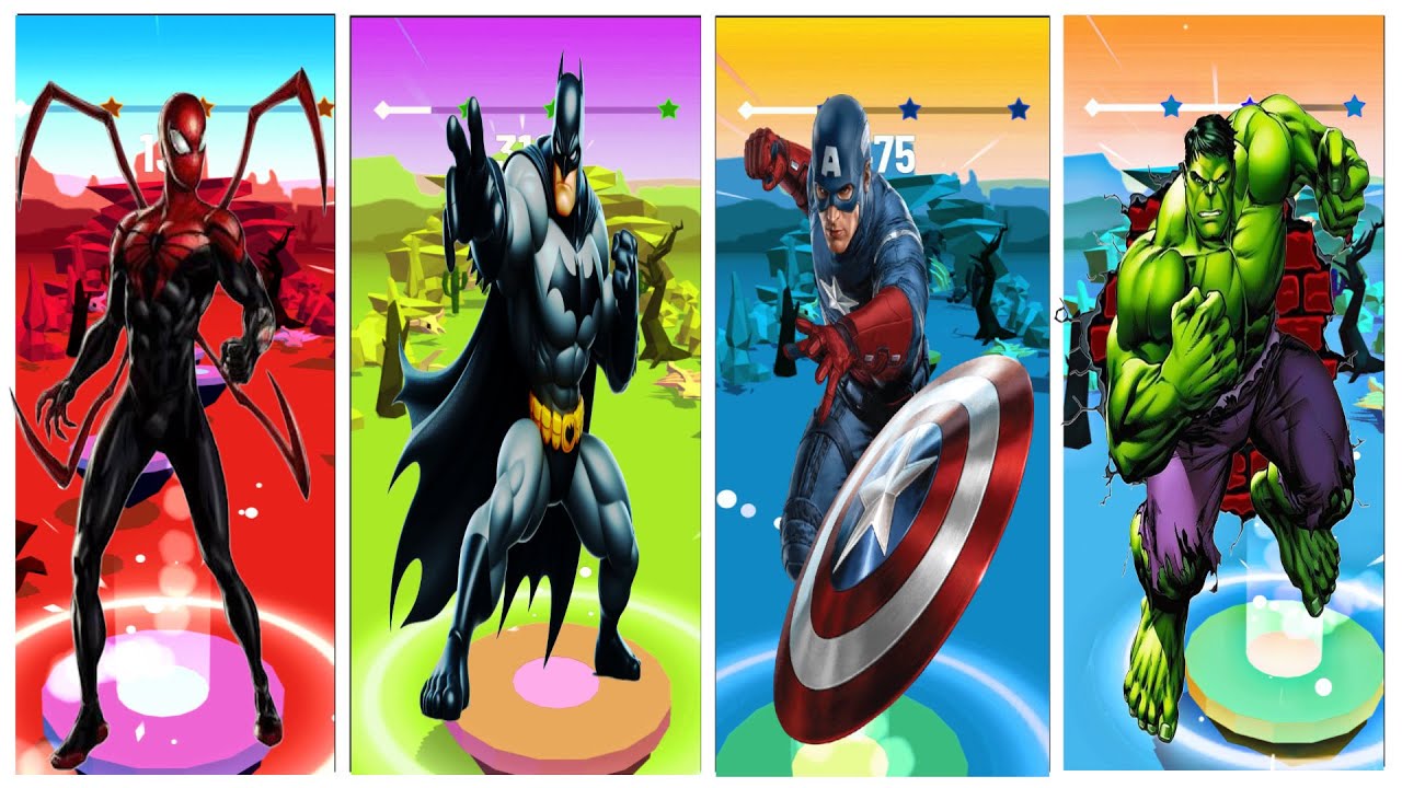 «Человек-паук, Халк и друзья играют в Tiles Hop (Crazy Combo Edition)»