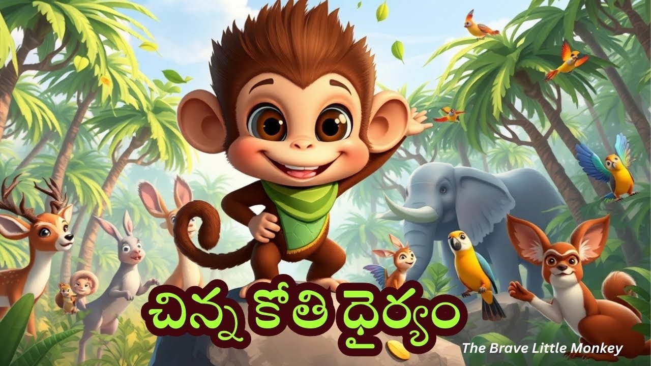 ధైర్యమైన చిన్న కోతి | The Brave Little Monkey | Kids Story | Moral Story for Kids | Animal Adventure