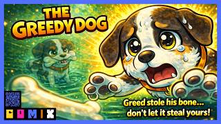 The Greedy Dog | Comic Narration | Aesop's Fables Moral Story for Kids | COMIX screenshot 3