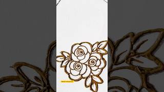 Easy rose mehndi design for beginners🌹| Bridal rose mehndi design #mehndidesign #shortvideo #viral 🌿
