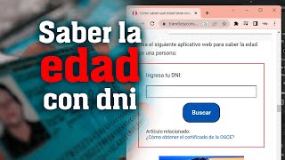 SABER LA EDAD DE UNA PERSONA: CONSULTA GRATIS