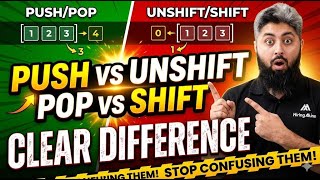 Push vs Unshift | Pop vs Shift — CLEAR difference | Class 25