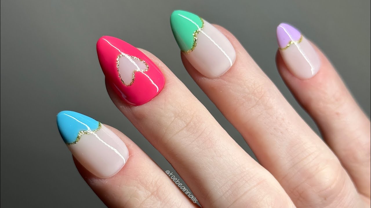 Valentine's Day Nail Art 2023 Manicure Roulette Inspo Negative Space