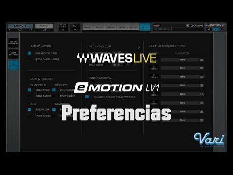 Video tutorial Waves eMOTION LV1, Ventana de Preferencias, Vari Internacional