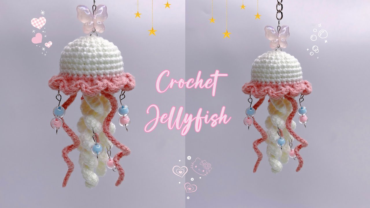 Crochet Jellyfish ♡| Jellyfish Keychain Amigurumi | Móc Bé Sứa Biển