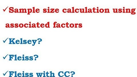 Sample size calculation for cros-sectional study design using associated factors