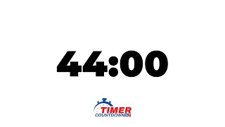 44-Minute Timer | White Screen Countdown with Alarm