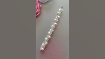 DIY beautiful white pearl bracelet made at home #shorts #diy #short