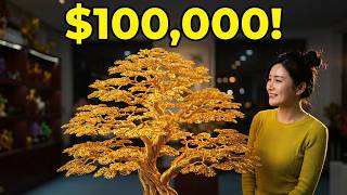 A beautiful woman uses gold wire to create a $100,000 art piece!