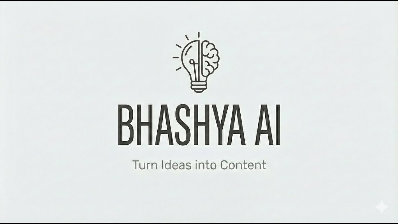 Bhashya AI Demo - Turn one sentence into ready to publish content