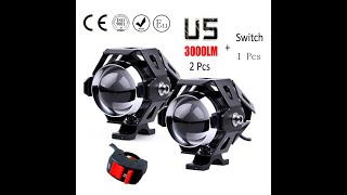 Светодиодные линзы доп. света U5 3000LMX, распаковка посылки с AliExpress.