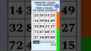 Easy Brain Exercise for Seniors - Daily Mind Activity for Focus | Match the Numbers