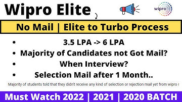 Wipro Elite To Turbo Process | Direct Offer? | No Mail Received | Selection Mail after 1 Month
