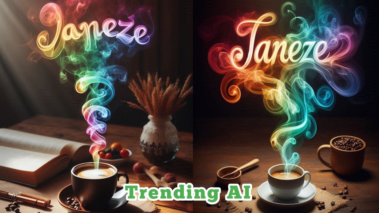 New 3D coffee smoke Ai name Editing 