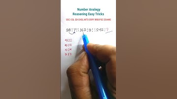 Analogy | Number Analogy | Reasoning Classes for SSC CGL MTS CHSL GD RRB Exam| Missing Number|