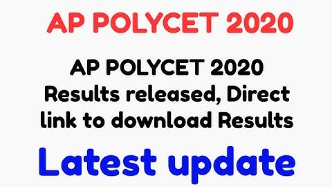 AP POLYCET 2020 Results Released// How to check AP POLYCET 2020 Results in Telugu//Mvlnreddy info