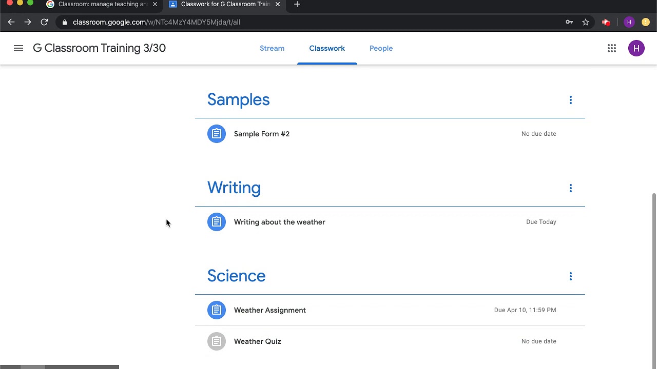 Submitting Work in Google Classroom Student View - YouTube